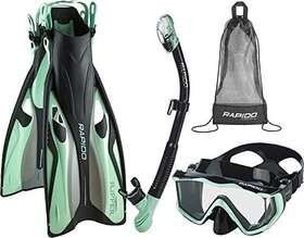 Phantom Aquatics 715875031607 Boutique Collection Clareza Three Window Tempered Glass Lens Mask Fin Snorkel