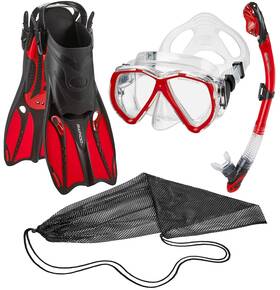 Phantom Aquatics 810131128241 Rapido Adult Fin Snorkel Set Panoramic View Snorkeling Gear Travel
