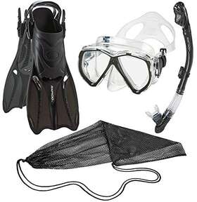Phantom Aquatics 852664757451 Rapido Adult Mask Fin Snorkel Set Panoramic View Dry