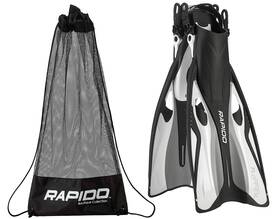 Fa69-atl-fa698042 Phantom Aquatics Rapido Boutique Collection Flipper Open Heel Adjustable Snorkel Fin With Snor