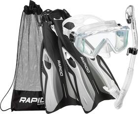 Phantom Aquatics Rpdcmfs-wt-lg 1 Rapido Boutique Clareza Three Window Glass Lens Mask Ml/xl