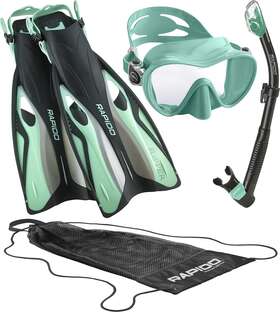 Trek200477 Phantom Aquatics Rapido Boutique Italian Glass Lens Anti-fog Panoramic Frameless Snorkel S/m