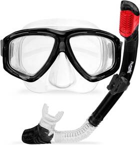 Prodive1 Prodive 313101326383 Premium Dry Top Snorkel Set - Impact Resistant Tempered Glass Diving Mask Water
