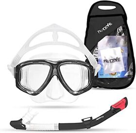 Prodive1 Prodive Premium Dry Top Snorkel Set Impact Resistant Tempered Glass Diving
