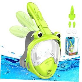 Qifeng 727309188795 Kids Snorkel Mask Full Face For 4-16 Foldable Green Frog