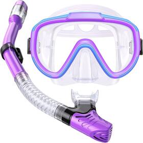 Qingdaomingyuanbodianziyouxiangongsi 744759487124 Kids Snorkel Set Anti-fog Panoramic Tempered Glass Mask Anti-leak