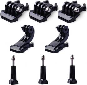 3basic Qkoo 3x Quick Release Buckle Clip Basic Mount 2x Vertical Surface J-hook Black