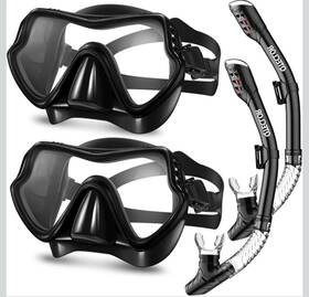 Qteclor 735626212369 Snorkel Mask Set Snorkeling Gear Dry And Kids Adults Anti Fo