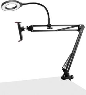 Qs31256 Qwork Overhead Camera Mount Phone With Ring Light Flexible