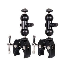 Qyx0018 Qyxinc Cool Dual Ball Head Magic Arm Adapter Camera Clamp Mount Super Black