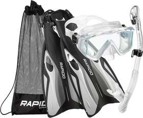 Rapido 194773149162 Botique Collection Deluxe Clareza Snorkel Mask Fin Set Rpdcmfs-abk-sm Rr