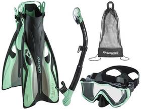 Rapido 20.620014 Silicone Scuba Snorkeling Mask Fin Snorkel Set Carry Bag - Travel