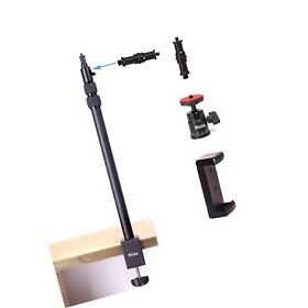 Riida Camera Desk Mount Stand 19.5-44.5 Inch Selfie Clamp Phone Holde