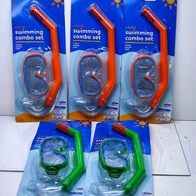 Rite Aid 680108082407 Child Swimming Pool Combo Set 2 Piece Snorkel Mask Adjustable Strap Lot Of 5