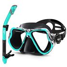 Sand Shark Premium Snorkel Mask Set. Panoramic Wide View Anti-fog Scuba