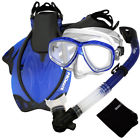 Scs0011 Promate Snorkeling Purge Mask Dry Snorkel Flippers Dive Gear Set
