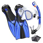 Scs0099-blue-sm Promate Spectrum Snorkeling Fins Mask Snorkel Se Snorkels 818197021407