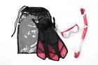 Sdm-108-pk-ml-xl Siliber Snorkel Mask Fins Set Double Lens Silicone 689791949820
