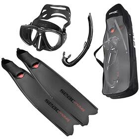 0890085520476a Seac Motus Tris Freediving And Spearfishing Set Black Mens 8.5/9 Us Size