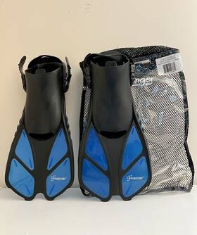 Seavenger 814632023869 Blue Snorkel Swimming Fins Mesh Bag Set Combo Adult Unisex Size L/xl