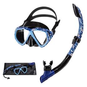 Seavenger 843167110874 Hanalei Snorkel And Anti-fog Set Dark Floral