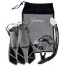 Seavenger Diving Dry Top Snorkel Set With Trek Fin Single Lens Mask And Gear