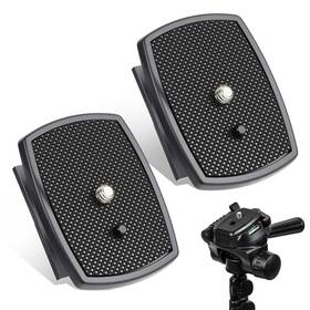 752671 Skrfren 1 Nmwwoodl 2 Pcs Universal 43x43mm Quick Release Plate Set For Tripods Camera Black
