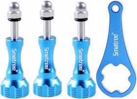 Smatree-sa010 Smatree 3pcs Long Aluminum Thumbscrew Set Wrench Compatible For Gopro Blue