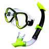 Snorkel Dive Mask Swimming Goggles Green Latex Free Dual Lens Adjustable Adults