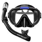 Ss2-hei Snorkel Set Snorkeling Gear For Adults Anti-fog Panoramic View Swim Black