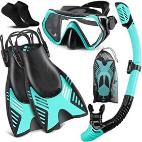 Snorkeling Set For Adults Mask Fins Diving Snorkel Package Dive Flippers