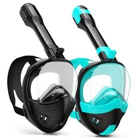 Snorklix 796288451510 Full Face Snorkel Mask Snorkeling Gear For Small-medium Black Green