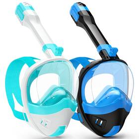 Snorklix 796288451534 Full Face Snorkel Mask Snorkeling Gear For Adults Kids With Latest Dry Top B
