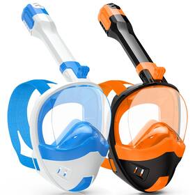 Snorklix 796288451589 Full Face Snorkel Mask Snorkeling Gear For Adults Kids With Latest Dry Top B