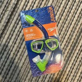 091-11-8456 Speedo Jr Reefsxout Kids Mask And Snorkel Set - Blue/green New