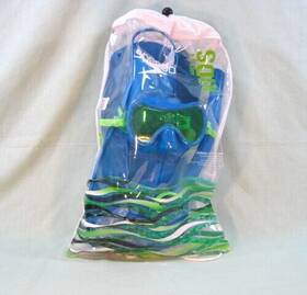 091114924 Speedo Brand Kids Introductory Snorkel Set Mask And Fins Size S/m Age 3-6