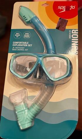Speedo 196555608928 Comfortable Exploration Set Kids Age 6-14 Mask Snorkel New Blue