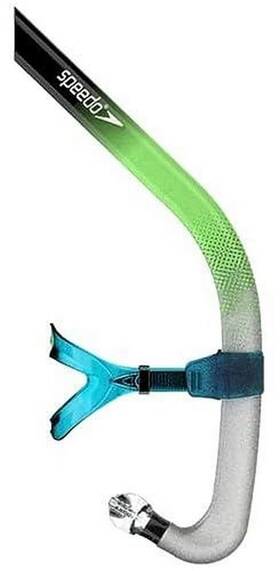 8-775313115447-1sz Speedo Bullet Head Snorkel Hypersonic Blue Adjustable Training Warm Water
