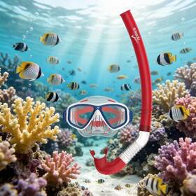 Speedo 8e100529002 Kids Compass Swim Mask And Snorkel Set Soft Fit For Easy Viewing Ages3 6