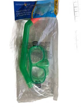 Splash N Swim / Outdoor Fun 774282909138 Kids Mask Snorkel Set Ages 6 Lime Green With Bright Orange Top Easily Seen 12z