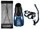 Sr199128 Sr199127 Divers Adult Snorkel Set Blue Unisex Free Ship No Sale