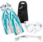 Ssbf1fmss-aq-ml Seac Frameless Scuba Mask Fin Snorkel Set Aqua 647732668988