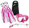 Ssbf1fmss-pk-sm Seac Frameless Scuba Mask Fin Snorkel Set Pink 689745028441