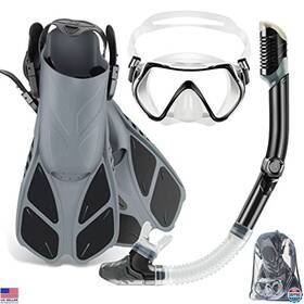 B07q6r2vfx Stanley Travel Size Snorkel Set With Anti-fog Mask Fins Dry Top And Gear Bag