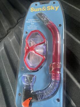 Sun &sky 050428355008 New And - Adult Swim Mask Snorkel Set Red