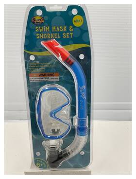 260068 Surf Club Adult Swim Mask And Snorkel Set Shatterproof Blue