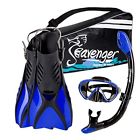 Sv-set6-bs-b-l Seavenger Diving Snorkel Set Black 814632024118
