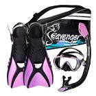 Sv-set6-bs-pr-s Seavenger Voyager Snorkeling Set Short Trek Fins Dry Top Snorkel