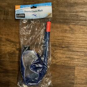 Swim Gear 430002016332 Swimgear Snorkel And Mask Adult Ages 14 Blue Pc Lens Adjustable Head Strap