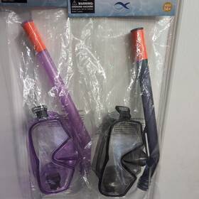 Swimgear 430002151217 Lot Of 2 Adult Swimming Snorkel And Swim Mask Gray Ages 14 New